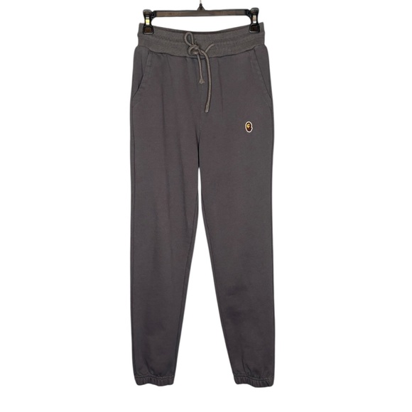 Bape Men's M Gray Cinched Hem Sweatpants 100% Cotton Made In Japan A Bathing Ape